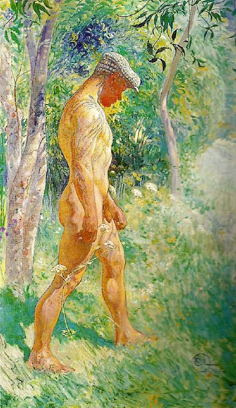 manlig modell-forstudie till midvinterblot, Carl Larsson